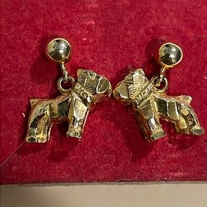 Beautiful puppies gold earrings!